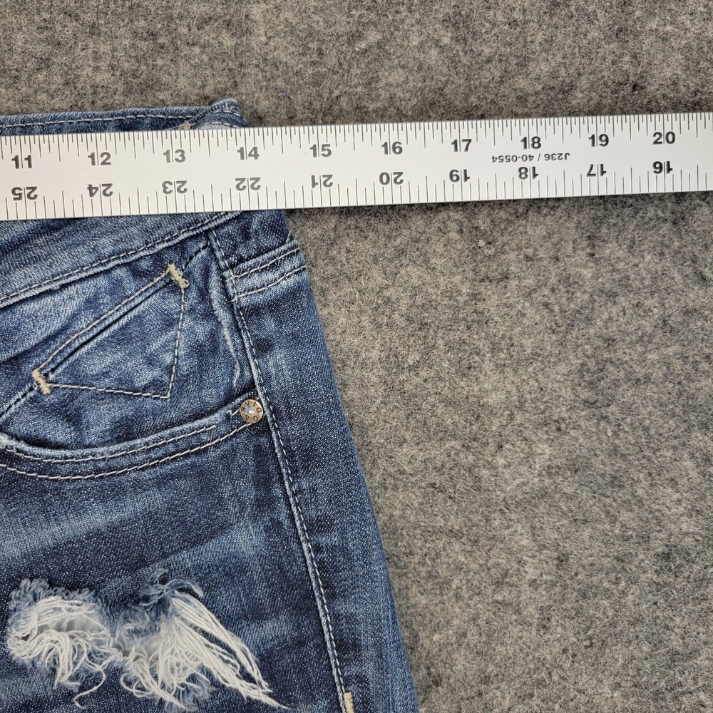 Vigoss Jeans Womens 25 Medium Wash Skinny Distressed Stretch Chelsea Y2K Denim - Picture 7 of 12